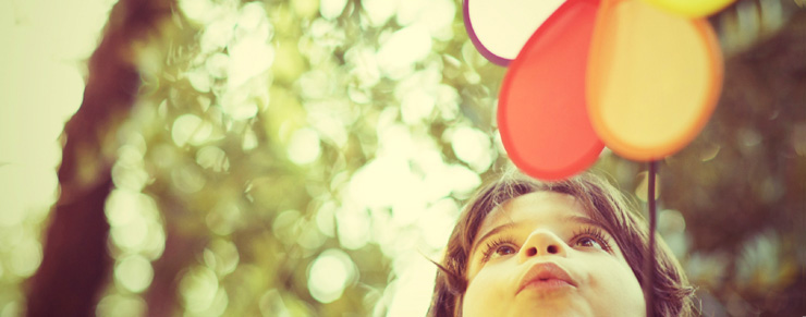 Little girl with pinwheel